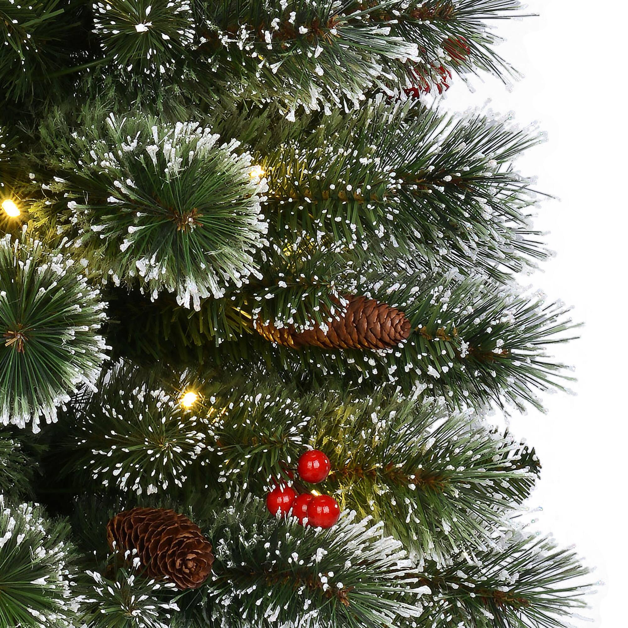 4.5ft. Pre-Lit Potted Pine Artificial Christmas Tree